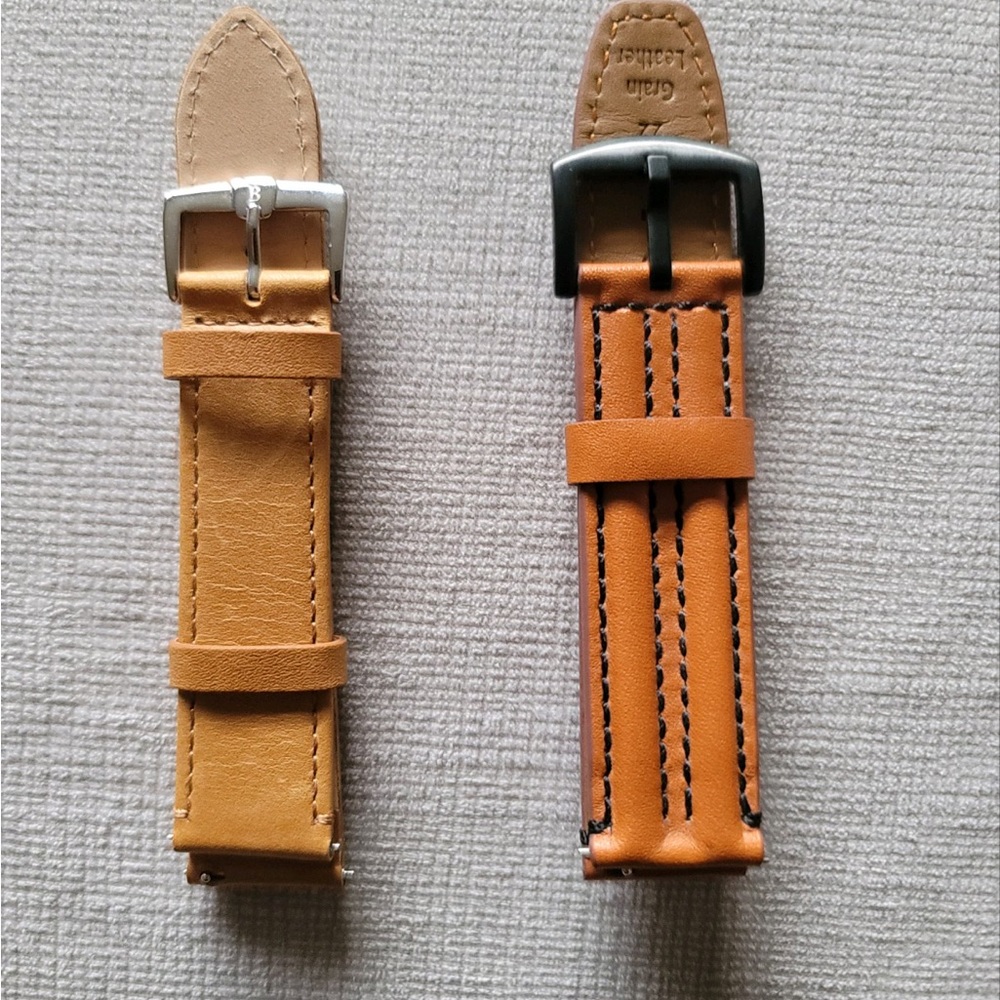 Two NEW genuine leather watch bands